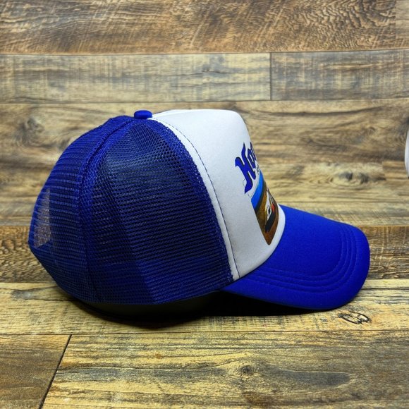 Hoosier Racing Tire Mens Trucker Hat Blue Snapback Motorsport Drag Baseball Cap - Picture 4 of 8